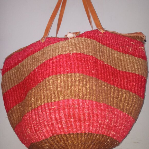 Xlarge Tote/Shoulder Bag Kiondo Kikuyu Kenya Bag - Picture 3 of 5